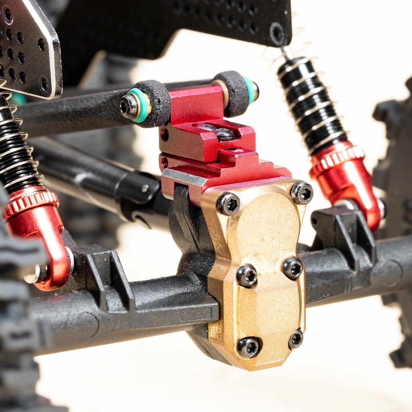 HoustonRC Multi-Position Adjustment Rear Axle Truss Upper Links Mount for SCX24 Red