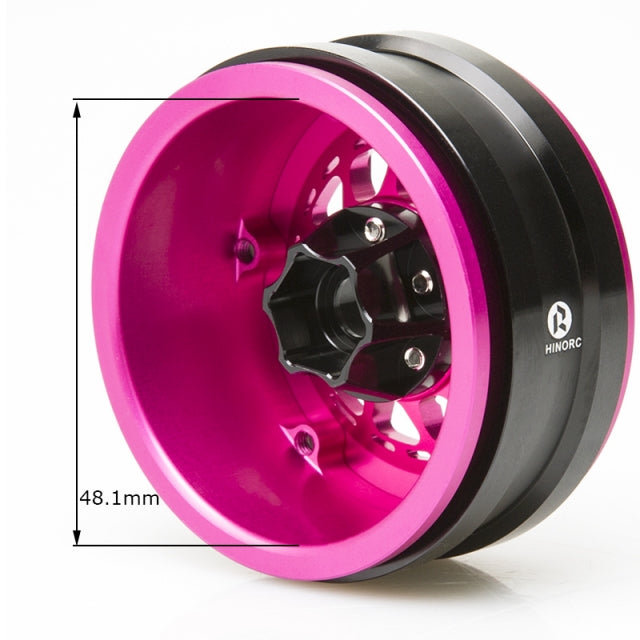 RhinoRC MOZA 1.9 Inch Super Pink Color Aluminum Wheel Rim 4PCS - 19S01