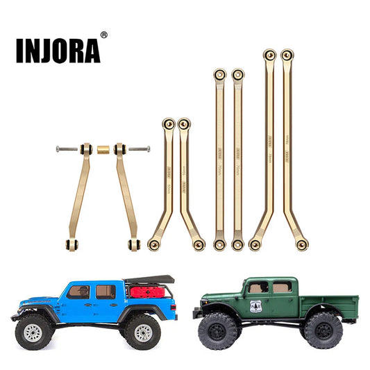 SCX24-127 INJORA 8PCS 43g Heavy Brass High Clearance Chassis 4 Links Set for Axial SCX24 Gladiator Power Wagon