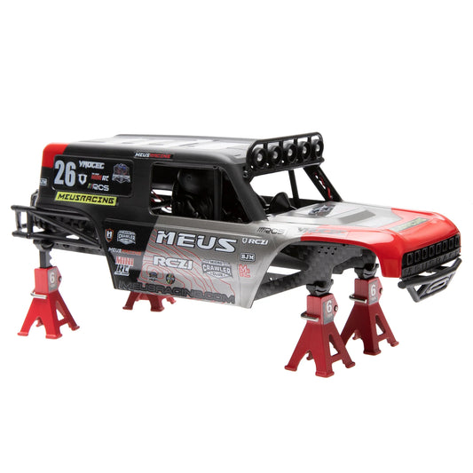 MEUS-MB24-01 MEUS Racing MB24 Body 5.2in 132MM Axial Shell Body ABS+Nylon Carbon Fiber Frame For 1/24 Axial SCX24 Bronco JLU B-17 C10 - Red