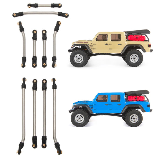 Meus Racing Stainless Steel High Clearance Chassis Links Steering Links Set 10pcs 155mm Wheelbase for 1/24 Rock Crawlers like SCX24 Gladiator | Power Wagon