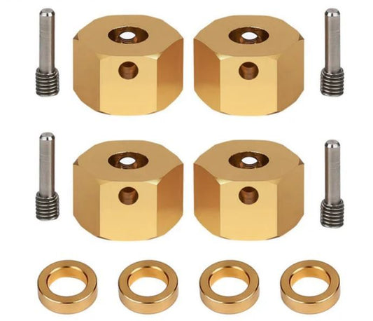 Injora 10mm Brass Wheel Extenders for SCX10 - CRAW18414-10