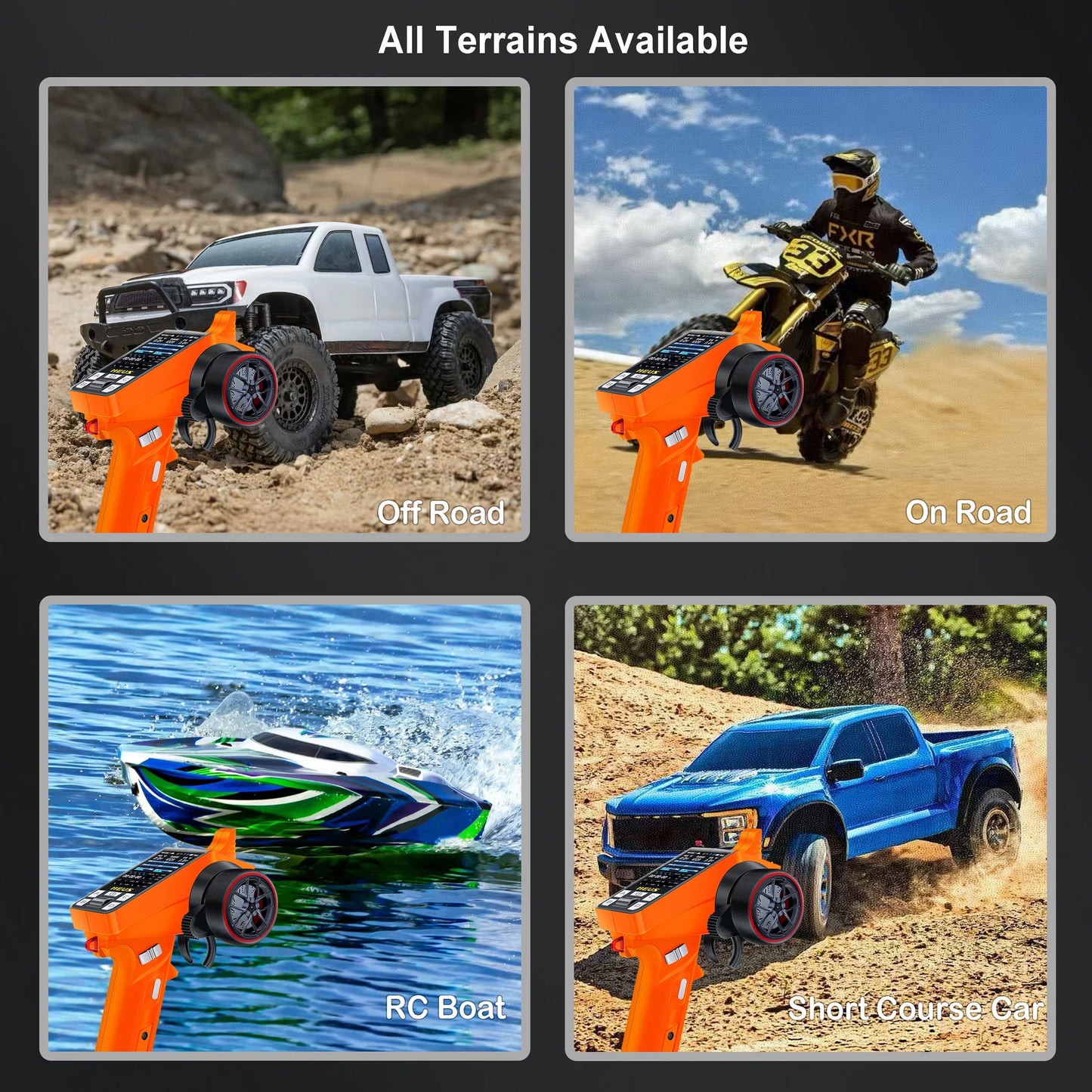 MEUS Racing ME-8A 8CH 2.4GHz RC Transmitter with M-08A Receiver for all Micro & Mini Crawlers - Orange - MEUS-01-6022O