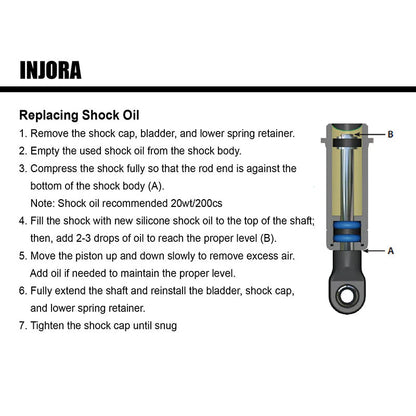 INJORA 59mm Long Threaded Oil Filled Shocks for 1/18 TRX4M - 4M-42GL-4