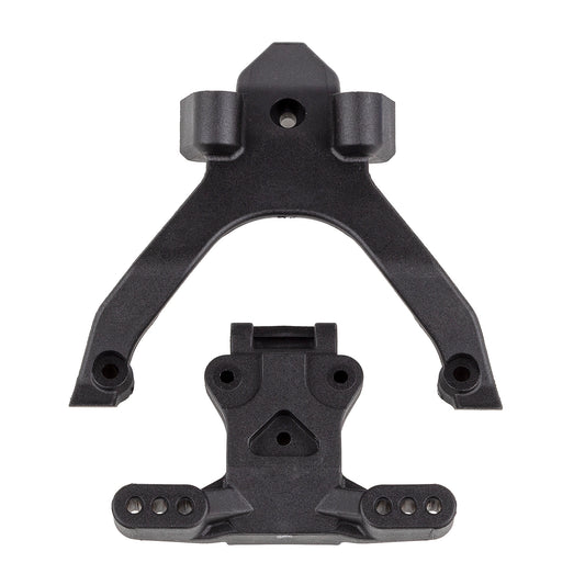 92404 - RC10B7 FT Top Plate and Ballstud Mount, Carbon
