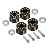 INJORA Black Brass Wheel Hex Hub Extenders for Axial SCX10 PRO SCX10 III UTB10 Capra - SCX10-PRO02-9