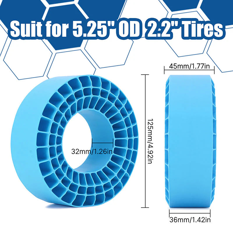 INJORA Silicone Rubber Inserts for 2.2" (132-134mm 5.25" OD) Tires (2202) - DGT-2202BL