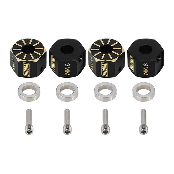 INJORA Black Brass Wheel Hex Hub Extenders for Axial SCX10 PRO SCX10 III UTB10 Capra - SCX10-PRO02-9