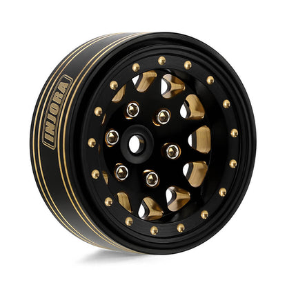 Injora 1.3” Brass Beadlock Wheels for 1/24 or 1/18 RC Crawler - YQW-1301BGD