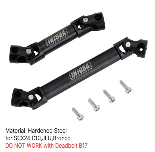 SCX24-43 INJORA Steel Front Rear Center Drive Shafts For SCX24 C10 JLU Bronco Base Camp 4Runner