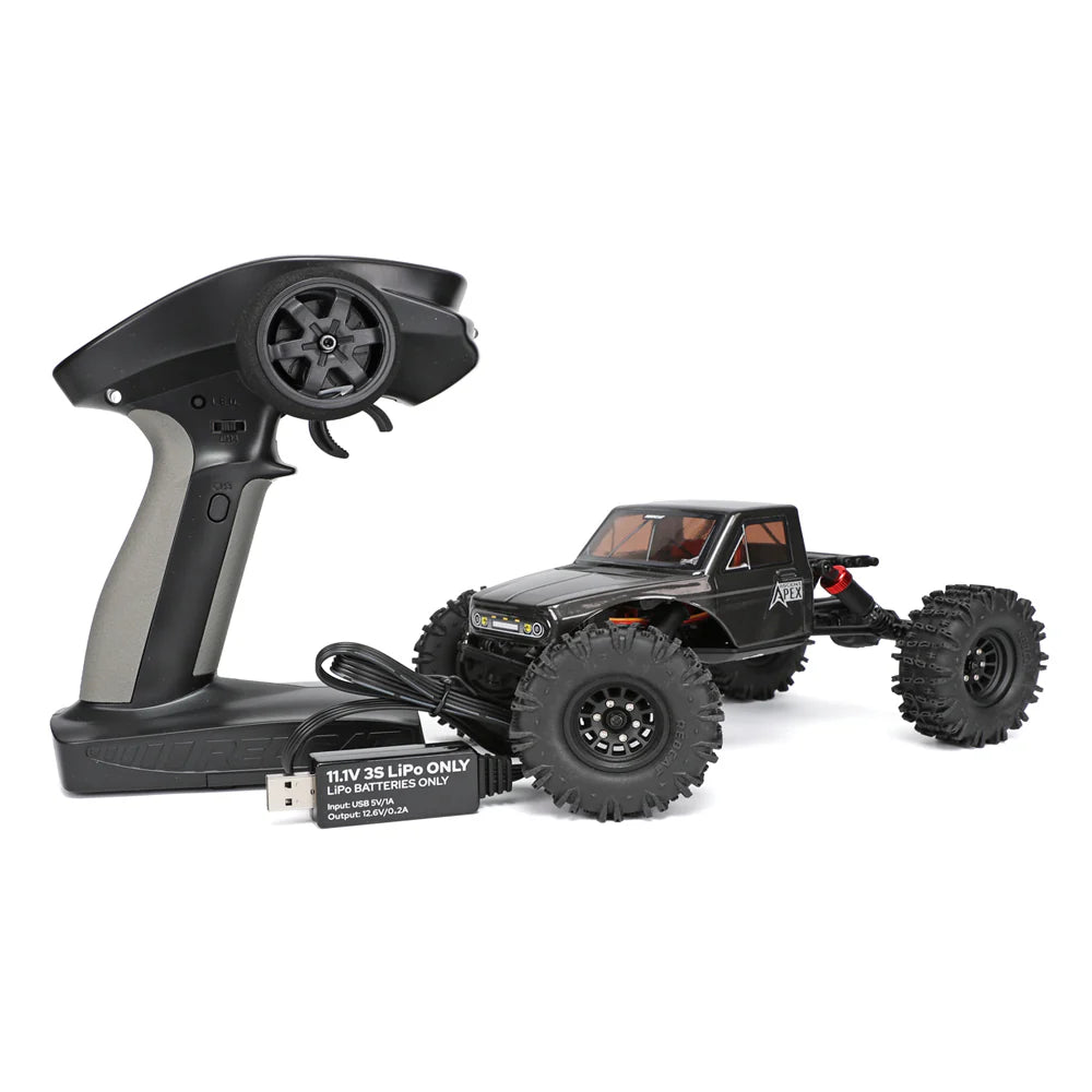 Redcat Ascent-18 Apex 1/18 4WD RTR Brushless Rock Crawler (Dark Metallic Gray) w/2.4GHz Radio, Battery & Charger- RER42222
