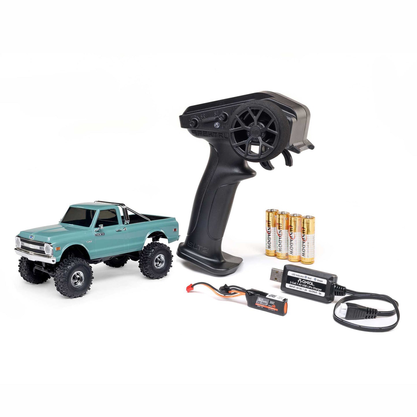 Axial SCX30 Chevrolet K10 1/30 4WD RTR Scale Mini Crawler w/2.4GHz Radio, Battery & Charger (Green) - AXI-2260T1