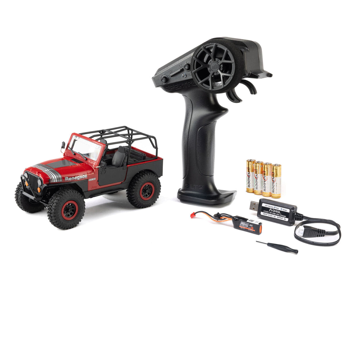 Axial SCX30 Jeep CJ-7 Renegade 4x4 RTR Scale Mini Crawler w/2.4GHz Radio, Battery & Charger (Red) - AXI-3273T1 - PreOrder for Oct 28th