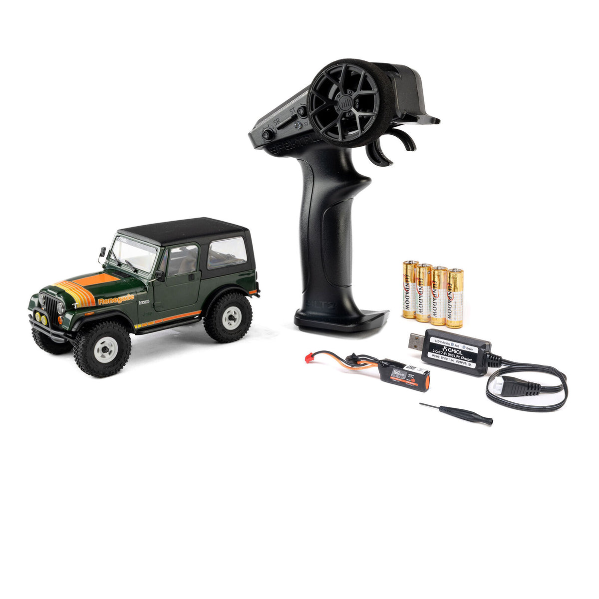 Axial SCX30 Jeep CJ-7 Renegade 4x4 RTR Scale Mini Crawler w/2.4GHz Radio, Battery & Charger (Green) - AXI-3273T2 - PreOrder for Oct 28th