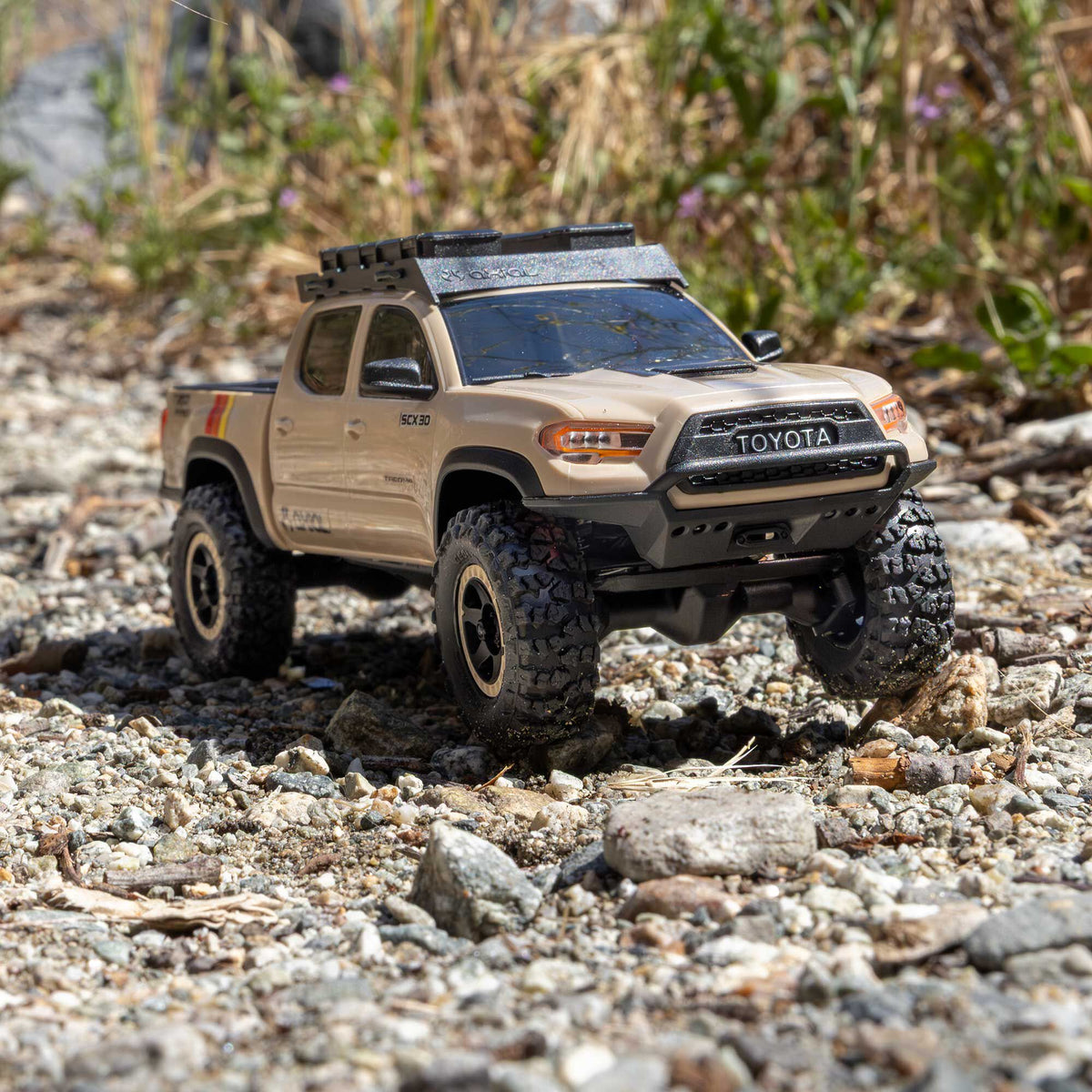Axial SCX30 Toyota Tacoma TRD Pro Overland Edition 4X4 RTR Brushed Rock Crawler w/2.4GHz Radio, Battery & Charger (Tan) - AXI-3289T2