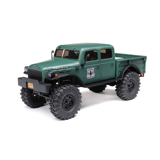 AXI00007T2 Axial SCX24 40's 4 Door Dodge Power Wagon 1/24 4WD RTR Scale Mini Crawler (Green) w/2.4GHz Radio