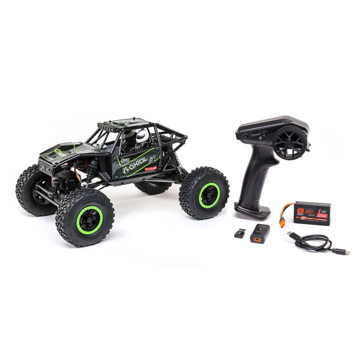 AXI01002V2T1 Axial 1/18 UTB18 Capra 4X4 RTR Brushed Rock Crawler (Battery &amp; Charger Included) - Green