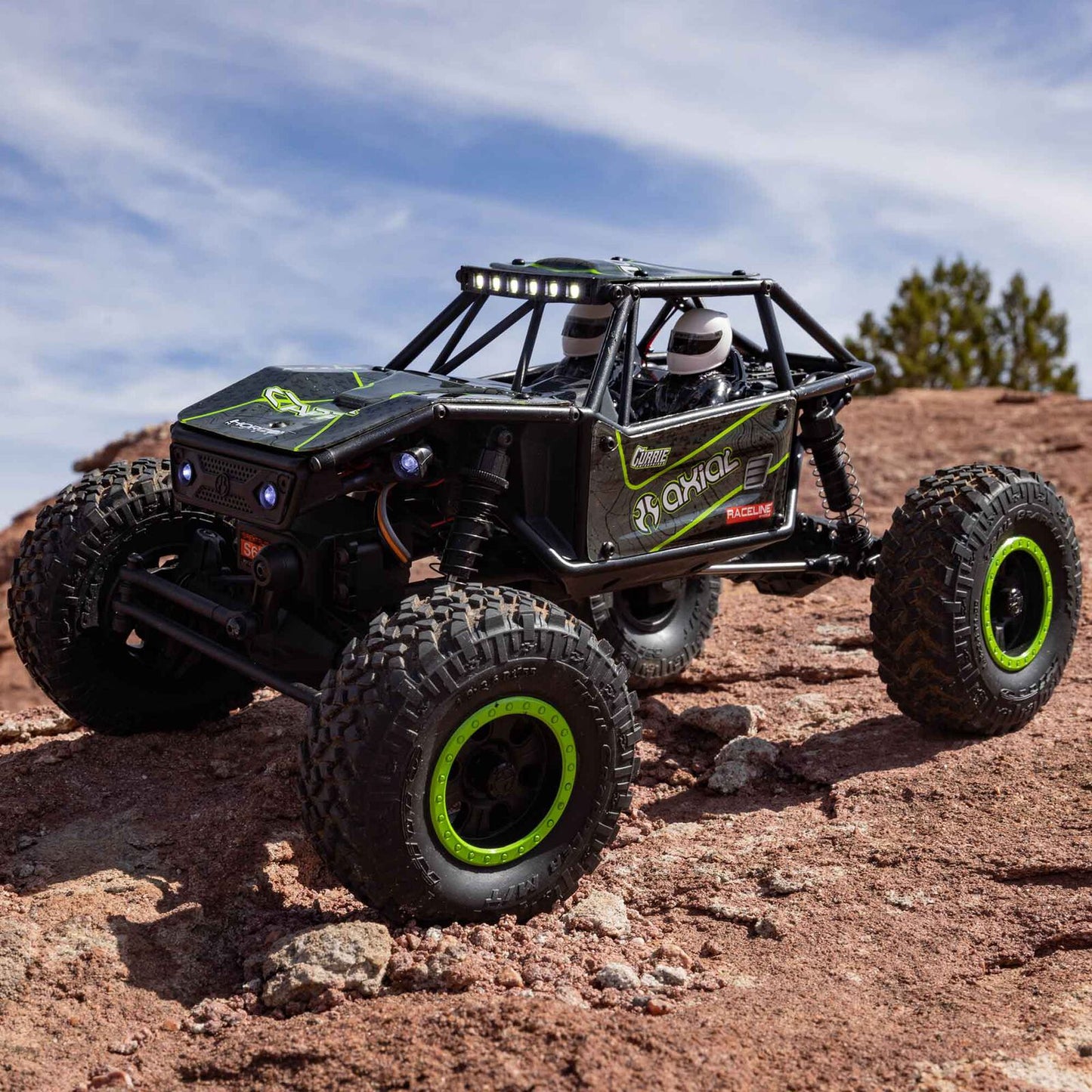 AXI01002V2T1 Axial 1/18 UTB18 Capra 4X4 RTR Brushed Rock Crawler (Battery &amp; Charger Included) - Green