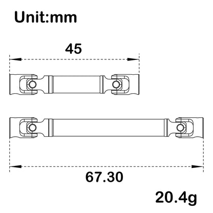 SCX24-01-KY2401 MEUS Racing Stainless Steel Drive Shafts with D-Shaped Hole For 1/24 SCX24 Jeep Gladiator Power Wagon - Black