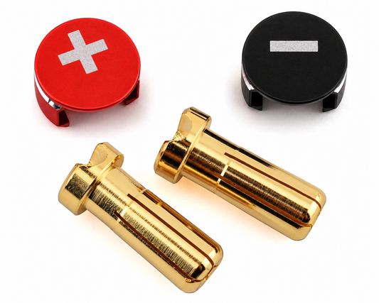 HoustonRC Low Profile Bullets with Grips - 5mm Bullets (Black/Red)