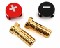 HoustonRC Low Profile Bullets with Grips - 5mm Bullets (Black/Red)
