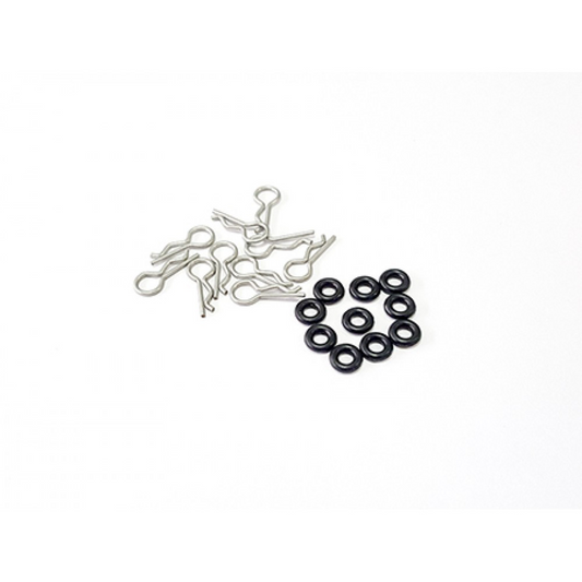 AC006-0 0.8 Mini Body Clip W/ O-Ring Set - 10 pcs