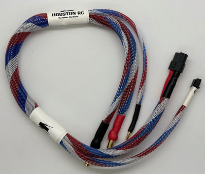 HoustonRC 2S 18” XT60 to 4-5mm Bullet Charge Leads RedWhiteBlue