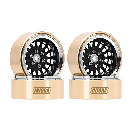 YQW-MW1316BK INJORA 1.3" ModuWheel Brass & Aluminum Wheels for 1/18-1/24 RC Crawlers