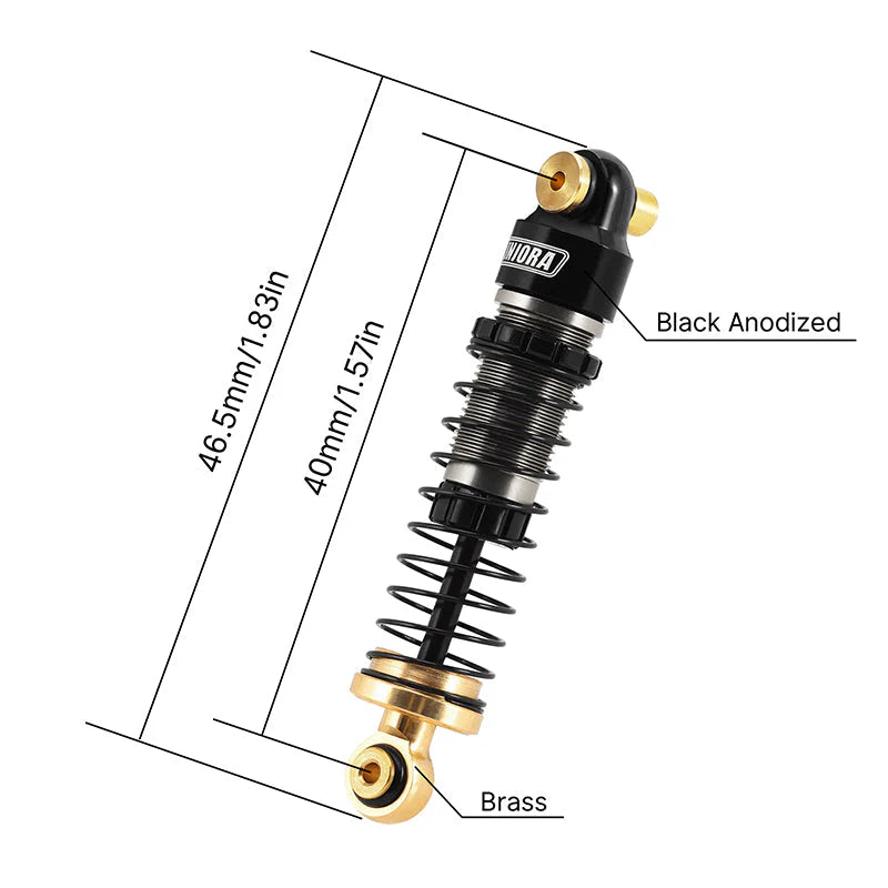 SCX24-179BR INJORA 40mm Big Bore Oil Shocks for 1/24 SCX24 FCX24M