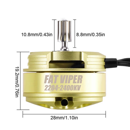 INJORA Gold Fat Viper 2204 Brushless Outrunner Motor for 1/18 TRX4M - INM17-GD