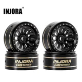 INJORA 0.7" D19 Ripple Black Brass Wheels for 1/30 SCX30 (W7005) - W7005BB-19