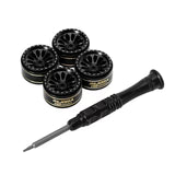 INJORA 0.7" D19 Ripple Black Brass Wheels for 1/30 SCX30 (W7005) - W7005BB-19