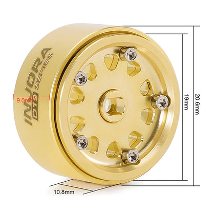 INJORA 0.7" D19 Brass Beadlock Wheels for 1/30 SCX30 (W7007) - W7007BR-19