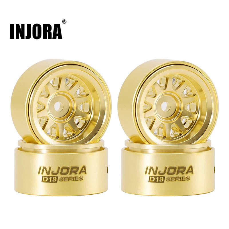 INJORA 0.7" D19 Brass Beadlock Wheels for 1/30 SCX30 (W7007) - W7007BR-19
