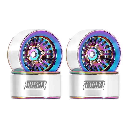 DGW-1055CL INJORA Turbine 1.0" Aluminum Beadlock Wheels for 1/18 1/24 RC Crawler (W1055) - Rainbow Color