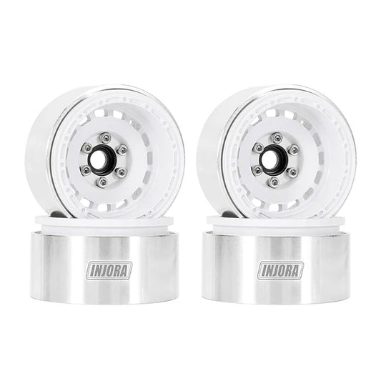 INJORA 1.9" CNC Aluminum - 10mm Offset Wheels for  1/10 Scale RC Crawler - DGW-1903WH