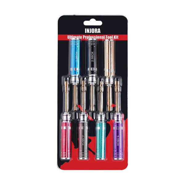 INJORA 7 Mini Box Hex Nut Driver Wrench Kit for 1/24 1/18 RC Crawler - Tool-LSD61