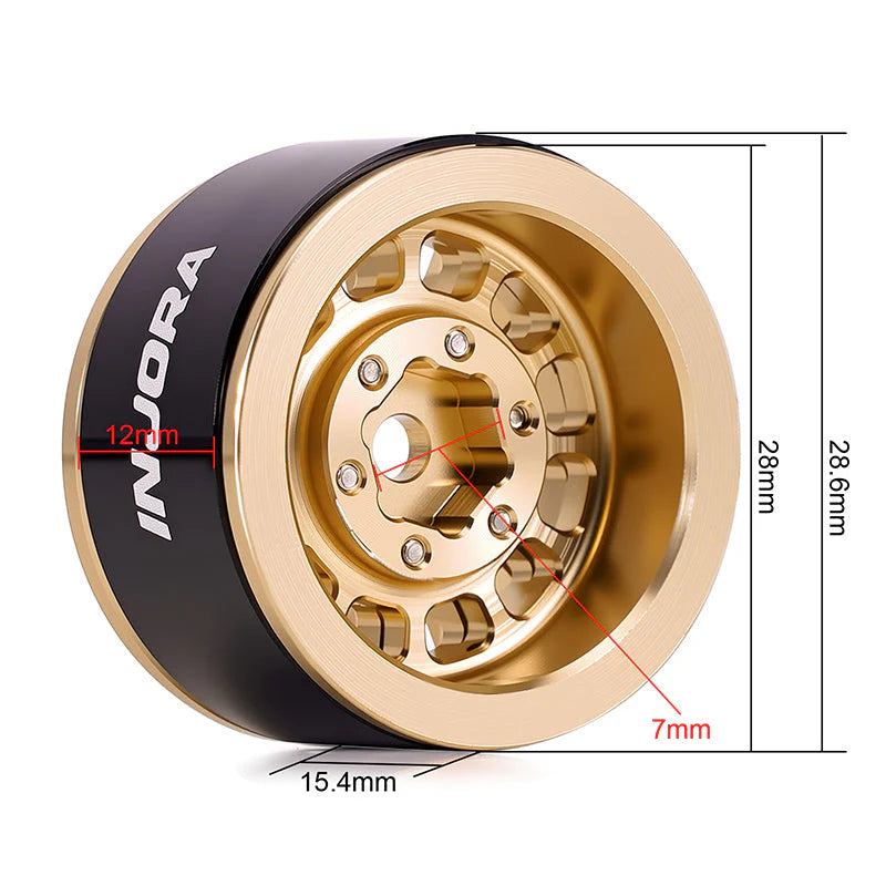 INJORA 1.0” Aluminum Beadlock Wheels (W1056) - DGW-1056GD