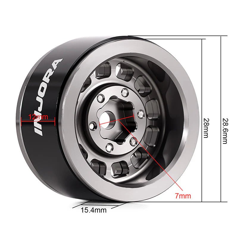 INJORA 1.0” Aluminum Beadlock Wheels (W1056) - DGW-1056GL