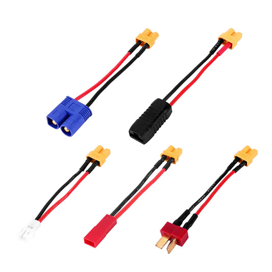 XT30-5PCS INJORA 5Pcs Wire Pack XT30 to JST-RCY, JST PH2.0, TRX-4M, T-Style, EC3 Adapters