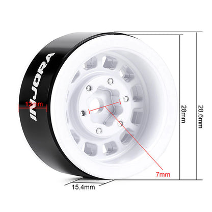 INJORA 1.0” Aluminum Beadlock Wheels (W1056) - DGW-1056WH