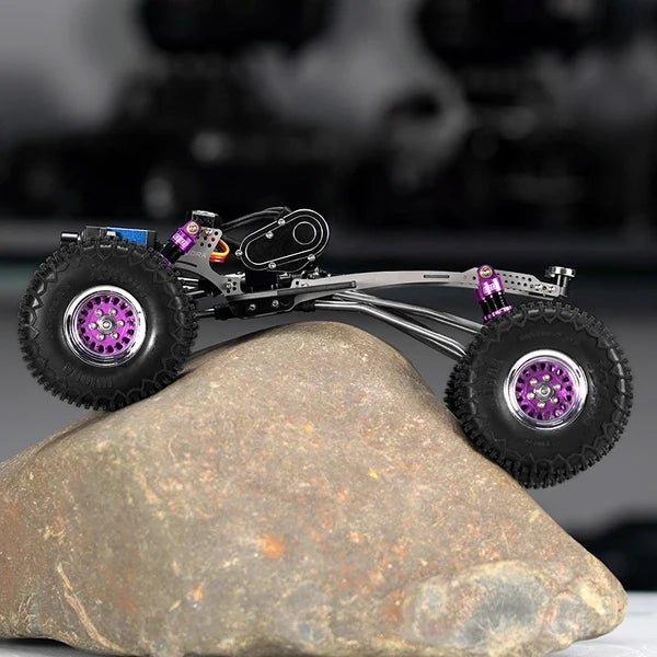 INJORA Rockover Titanium LCG Chassis Kit for 1/24 SCX24, 156mm Wheelbase, 18° Skid Angle - INC-24H
