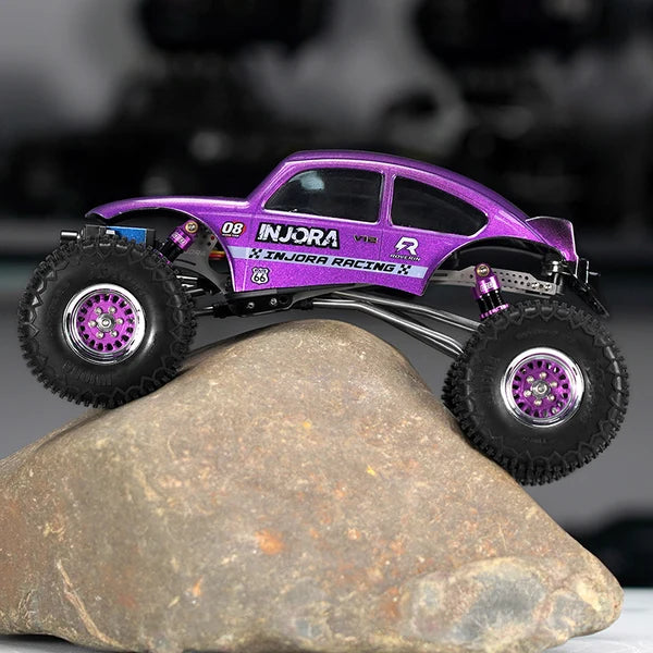 INJORA Rockover Titanium LCG Chassis Kit for 1/24 SCX24, 156mm Wheelbase, 18° Skid Angle - INC-24H