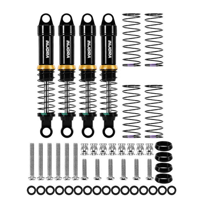 INJORA LS 59mm Aluminum Oil Shocks for 1/18 TRX4M - 4pcs Black - 4M-122BK