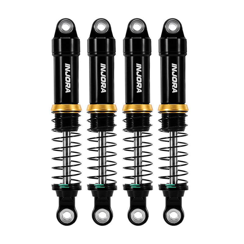 INJORA LS 59mm Aluminum Oil Shocks for 1/18 TRX4M - 4pcs Black - 4M-122BK