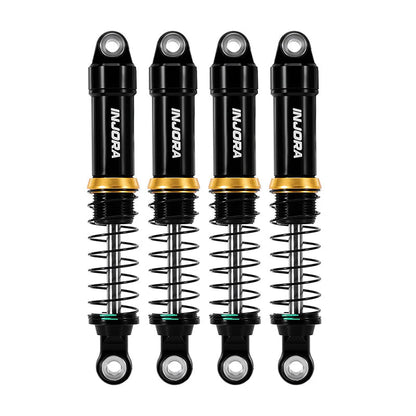 INJORA LS 59mm Aluminum Oil Shocks for 1/18 TRX4M - 4pcs Black - 4M-122BK