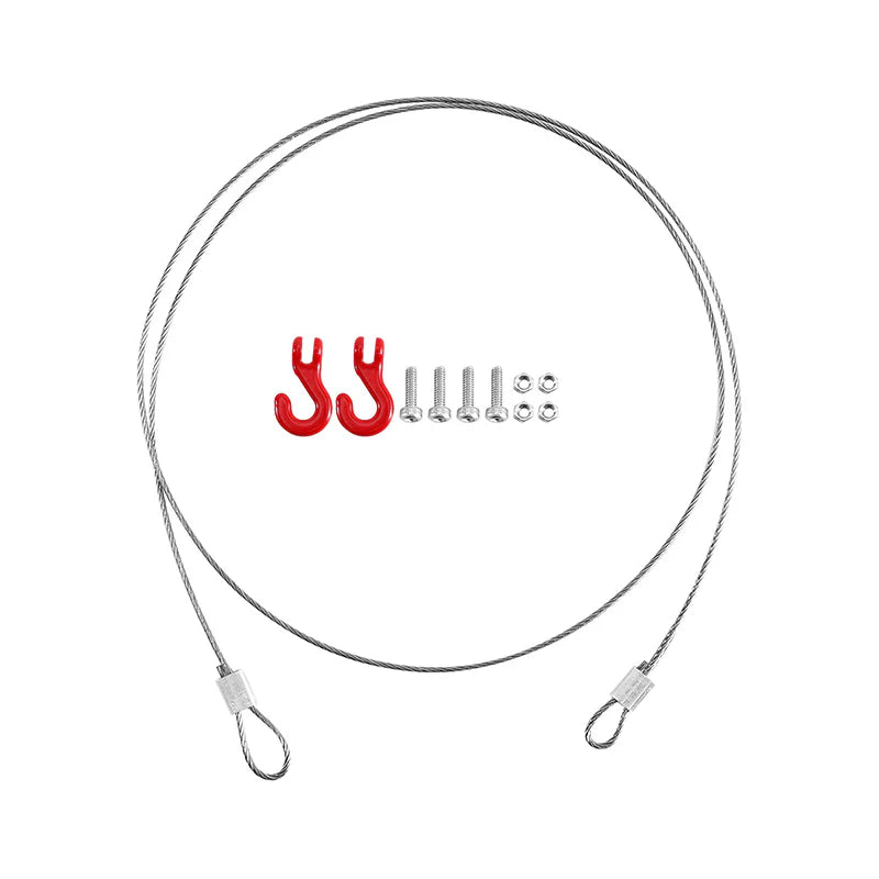 INA-126 INJORA Metal Tow Rope with Hook for 1/24 1/18 RC Crawlers