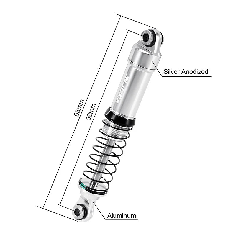 INJORA LS 59mm Aluminum Oil Shocks for 1/18 TRX4M - 4M-122SR