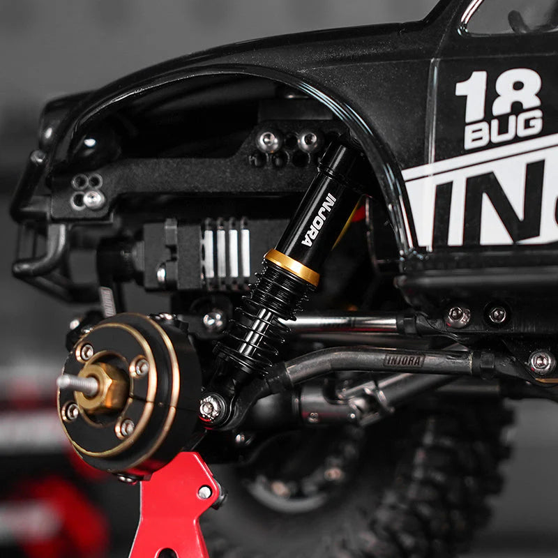 INJORA LS 59mm Aluminum Oil Shocks for 1/18 TRX4M - 4pcs Black - 4M-122BK