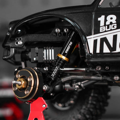 INJORA LS 59mm Aluminum Oil Shocks for 1/18 TRX4M - 4pcs Black - 4M-122BK